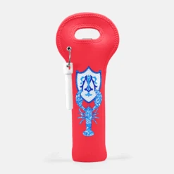 Chinois Lobster Crest, Geranium, Wine Carrier With Cork Screw
