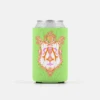 Set Of (2) Seashell Crest, Seaweed, Personalized Can Coolers