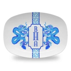 Dragon Crest, Lapis, Melamine Platter