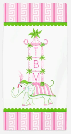 Elephant Pagoda Beach Towel