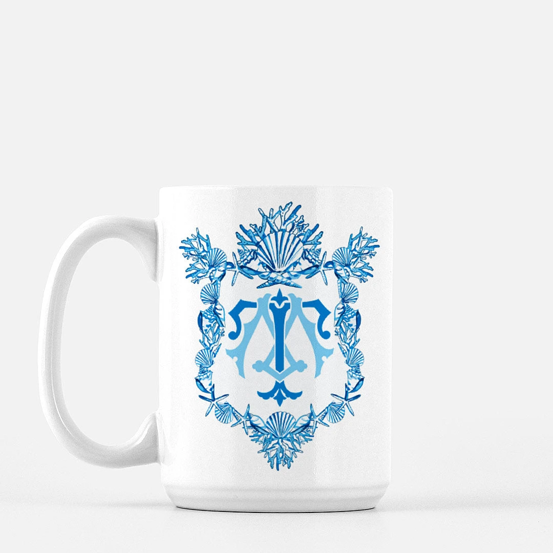 Seashell Custom Crest Mug, Deep Sea 1 Seashell Custom Crest Mug, Deep Sea