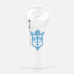 Seashell Crest, Indigo, Wine Carrier With Cork Screw