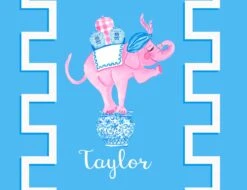 Trunk Of Loving Elephant Valentine's Personalized Folded Note Cards, Blue
