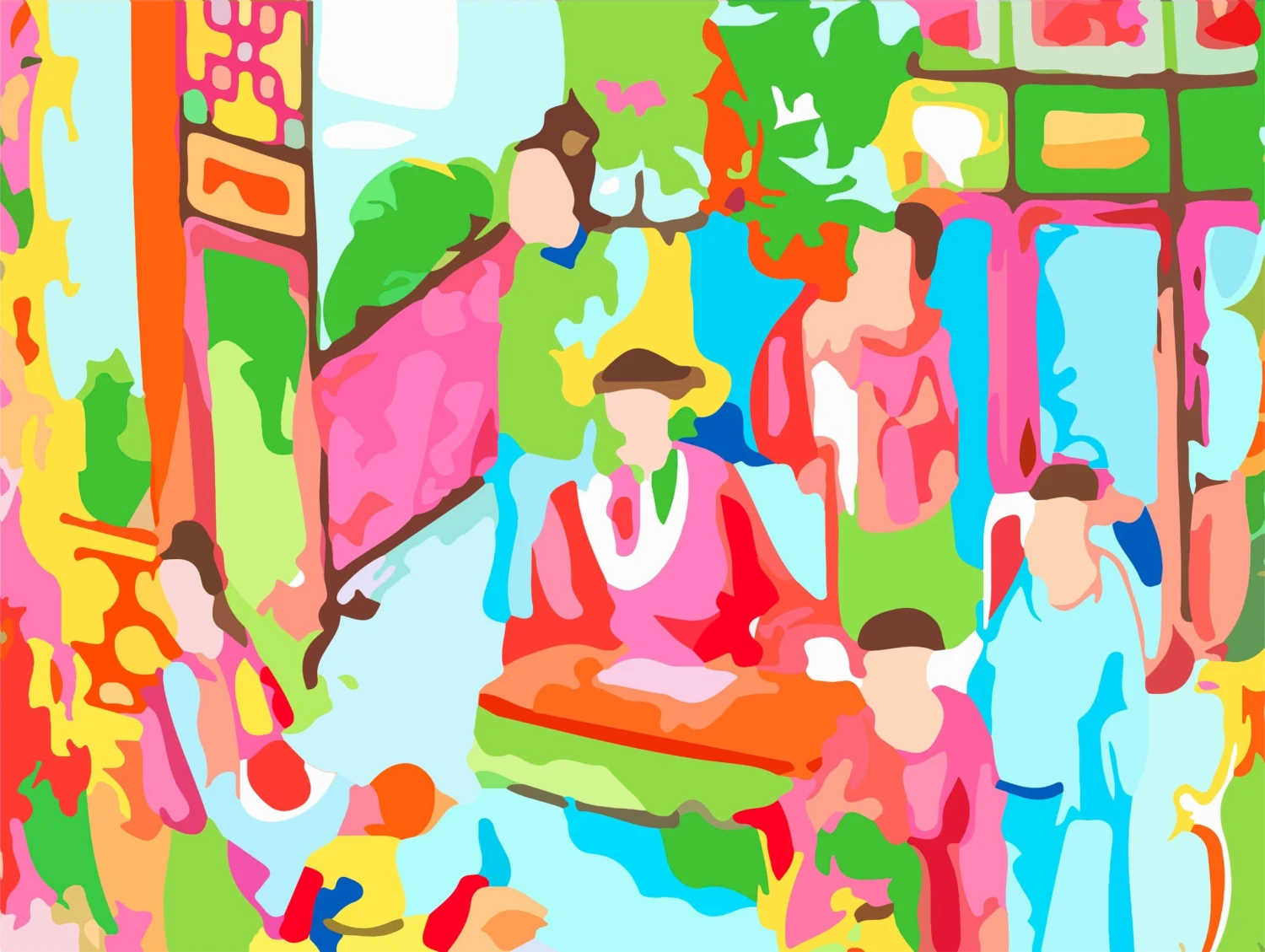 Famille Rose-Inspired Art Print 1 Famille Rose-Inspired Art Print