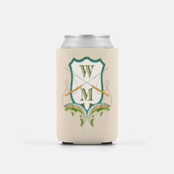 Men's Rainbow Trout Custom Crest Personalized Can Coolers, Set Of 2