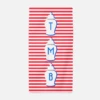 Ginger Jar Stripe Personalized Beach Towel