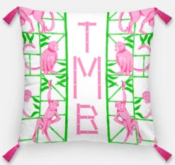 Monkey Trapeze Trellis, Jungle, Euro Pillow & Insert, 26"x26"