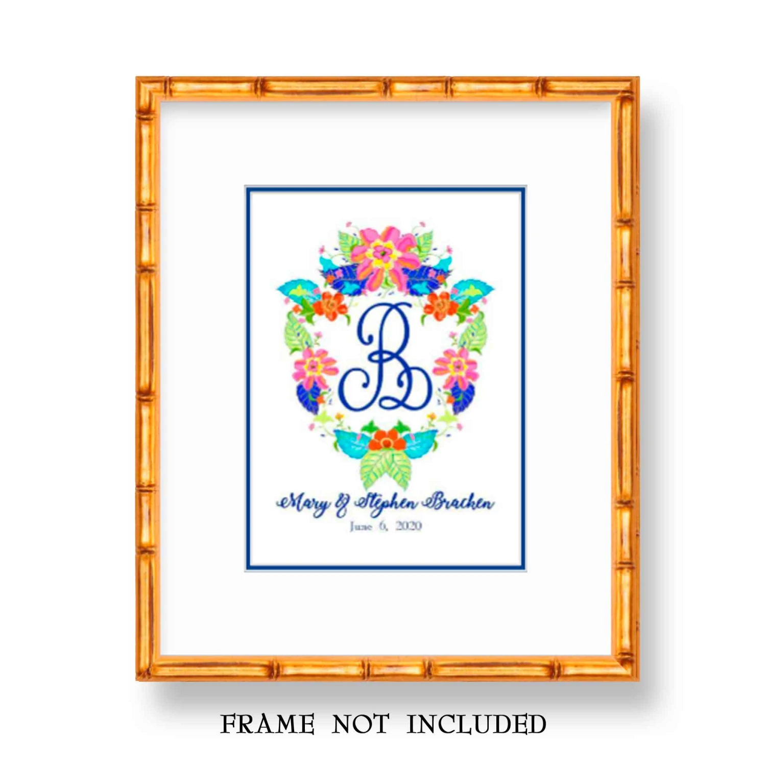 Personalized Tobacco Leaf Wedding Crest Fine Art Print 2 Personalized Tobacco Leaf Wedding Crest Fine Art Print - Image 2